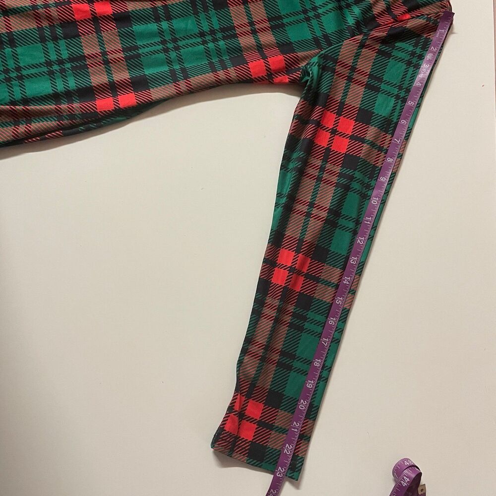 Deer Rose Green & Red Plaid Bodycon Mini Dress Size M GUC - Picture 7 of 10